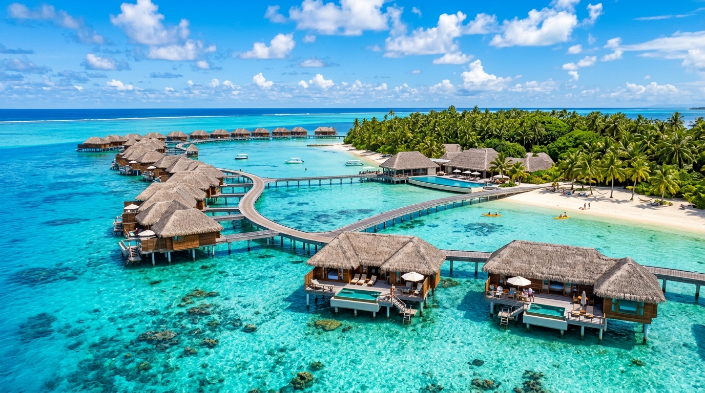 Tropical resort turquoise ocean